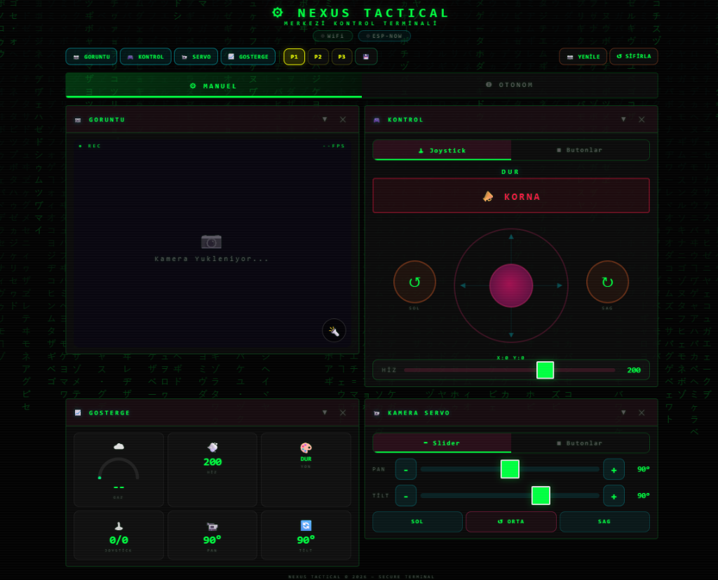 Nexus Tactical Web UI — Manuel Kontrol Terminali